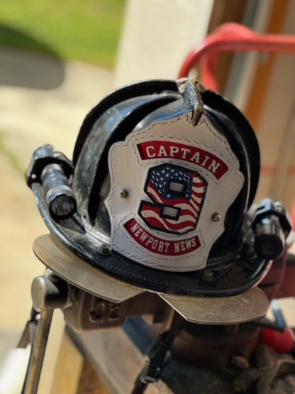 Custom leather helmet shield