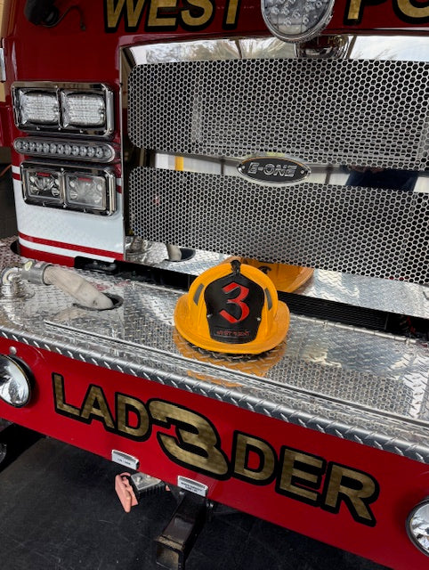 Custom leather helmet shield