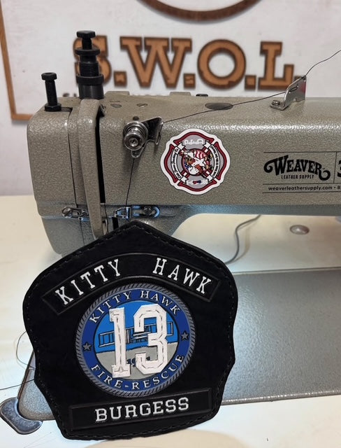 Custom leather helmet shield